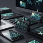 다양한 전자기기에 부착된 고유한 MAC 주소를 상징하는 디지털 이름표