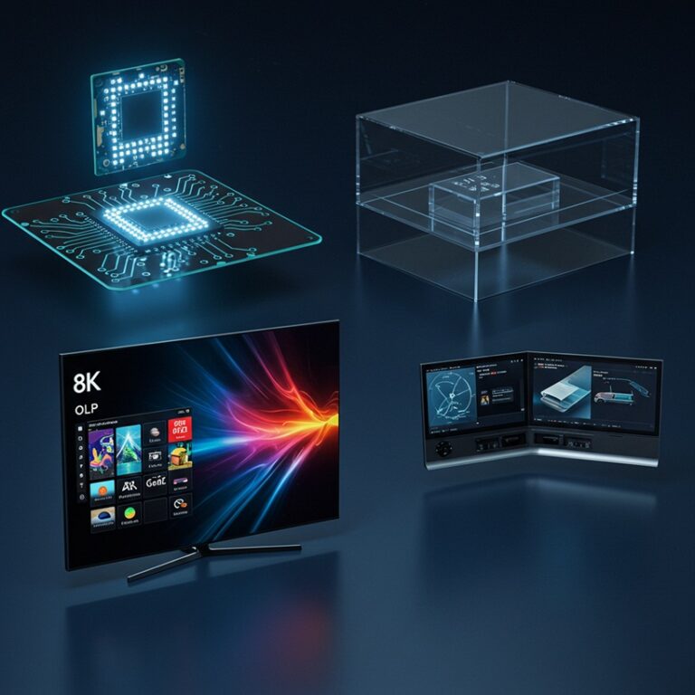 IJP OLED, MicroLED 등 차세대 기술 특징을 소개하는 컨셉 이미지 썸네일