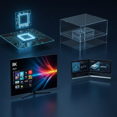 IJP OLED, MicroLED 등 차세대 기술 특징을 소개하는 컨셉 이미지 썸네일