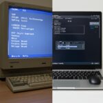 구형 텍스트 기반 바이오스 화면과 최신 그래픽 기반 UEFI 화면 비교